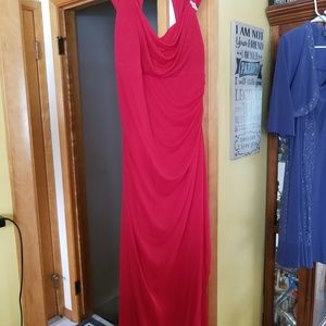 Floor length red dress